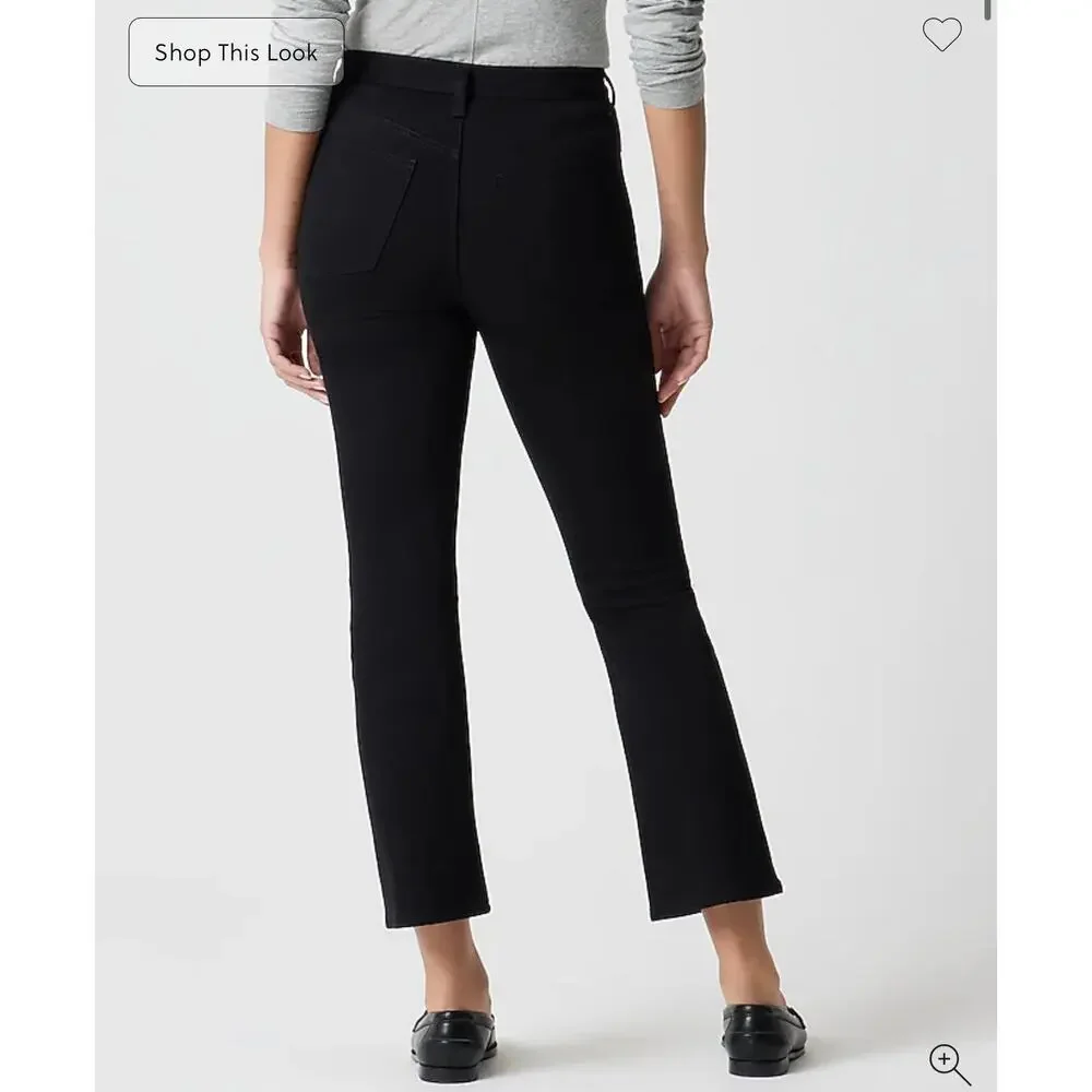 J. Crew Flare crop black jean in all-day stretch Black NWT size 30P